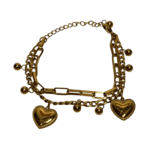 Pulsera charms de corazones