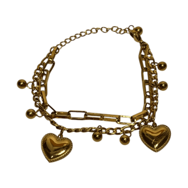 Pulsera charms de corazones