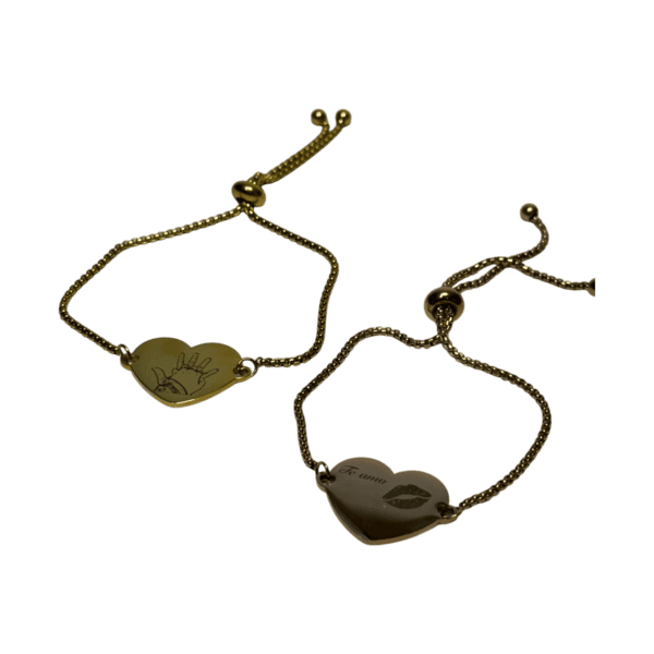 Pulsera ajustable dije corazón